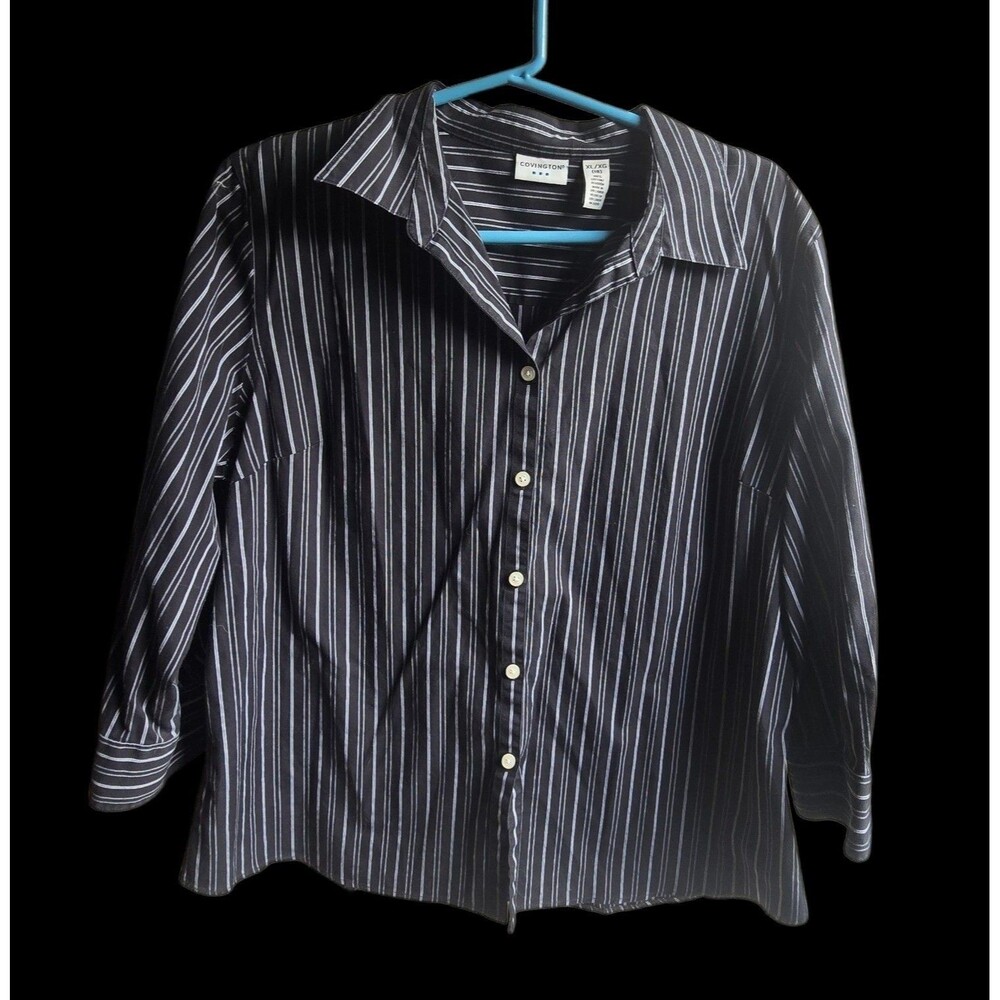 Covington womens XL long sleeve striped button up